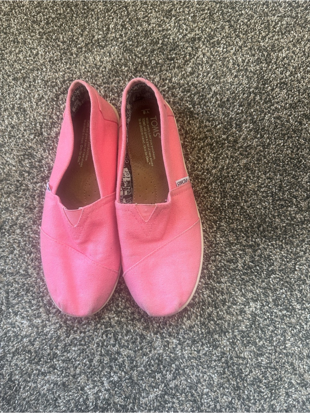 Toms Pink Classic Canvas Slip-On Flats